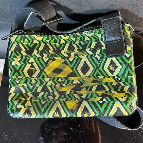 L.A.M.B Bag Green EUC Authentic Handbag Pocketbook Crossbody Tribal African Art - Picture 3 of 13